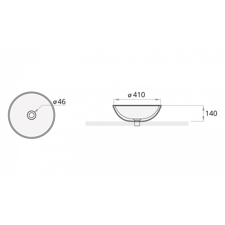 Vannas istabas uzliekamā izlietne PAA ROUND ON D41 cm