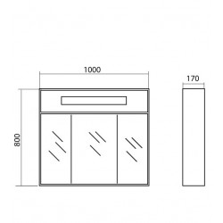 Vannas istabas skapītis ar spoguli Akvarodos PARIS 100 cm, Paris100