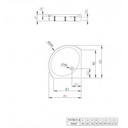 Dušas paliktnis pusapaļš Radaway Patmos B 90x90 ,balts