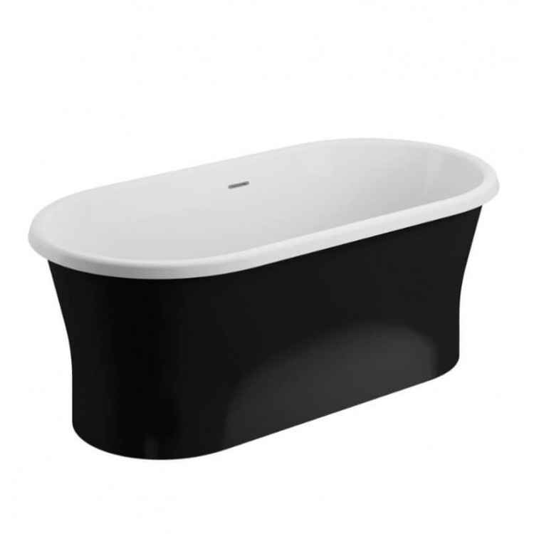 Brīvi stāvoša vanna Polimat AMONA NEW NERO 150x75 cm, 00335