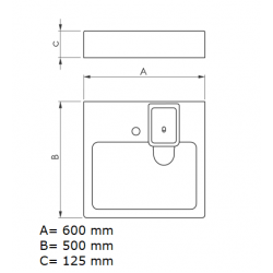 Izlietne virs veļas mašīnas Polycer Compactino 60x50 cm, WBX-102