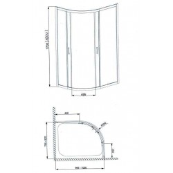 Dušas stūris pusapaļš Radaway  Dolphi Premium Plus E 100x80cm