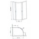 Dušas stūris pusapaļš Radaway  Dolphi Premium Plus E 100x80cm