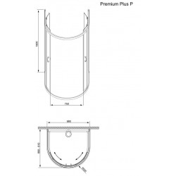 Dušas stūris pusapaļš Radaway Premium Plus P 100x90