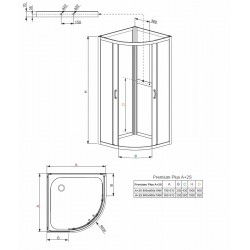 Dušas kabīne Radaway Premium Plus A+2S 80x80 cm