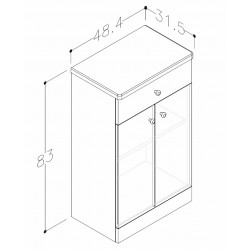 Vannas istabas skapītis RB PIANO 50cm PAU50