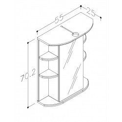 Vannas istabas skapītis ar spoguli RB PIANO 55cm VV55