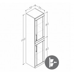 Vannas istabas augstais skapis RB SERENA Retro 35cm, 13312114