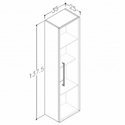 Vannas istabas augstais skapis RB JOY, 12301211