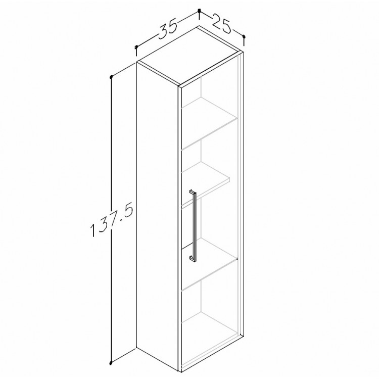 Vannas istabas augstais skapis RB JOY, 12301211