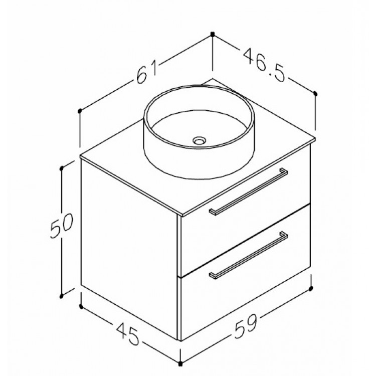 Vannas istabas skapītis ar izlietni RB JOY 60cm, 1251332112