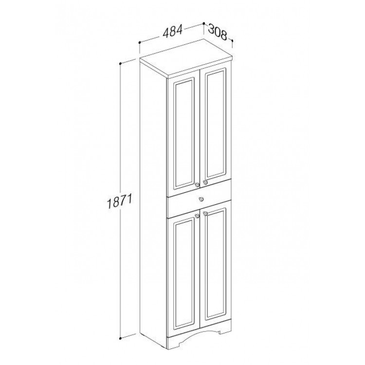 Vannas istabas augstais skapis RB RETRO 187x48 RETU48