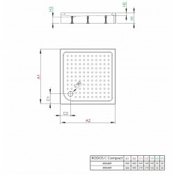Dušas paliktnis kvadrātveida Radaway RODOS C Compact 90x90