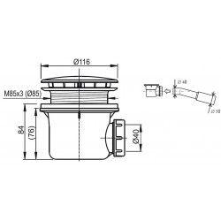 Dušas sifons Ravak STANDARD 90mm, X01314