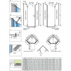 Dušas stūris piecstūru Radaway Essenza New PTJ 80x100 cm