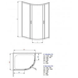Dušas stūris pusapaļš Radaway  Premium Plus E 120x90 cm