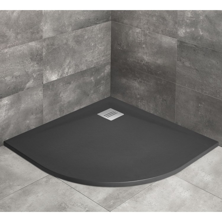Dušas paliktnis pusapaļš Radaway KYNTOS A 100x100cm, antracīts