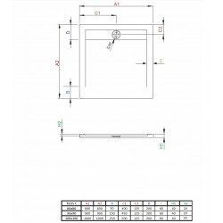 Dušas paliktnis kvadrātveida Radaway TEOS C 100x100cm