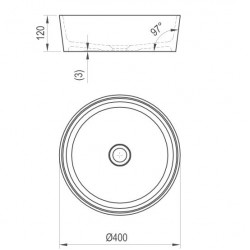 Vannas istabas uzliekamā izlietne Ravak MOON 1  40cm