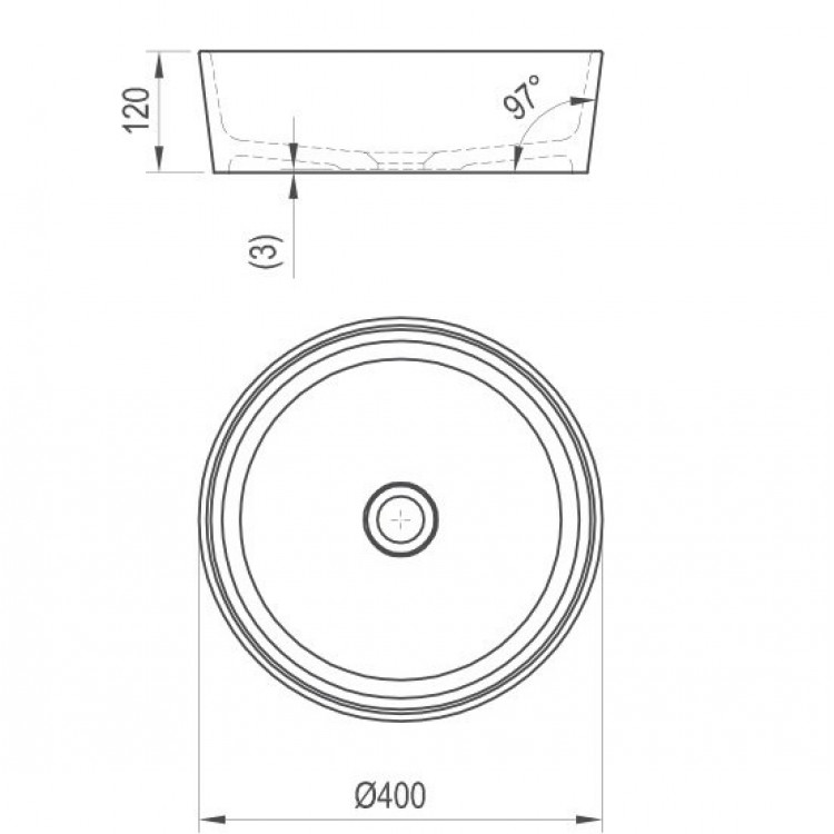Vannas istabas uzliekamā izlietne Ravak MOON 1  40cm