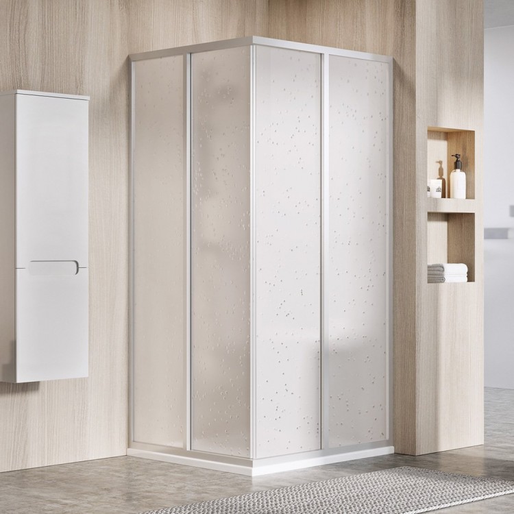 Dušas stūris kvadrātveida RAVAK 2xSRV2S 80x80 cm, satīns