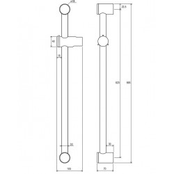 Dušas stienis Ravak 600mm 972.00
