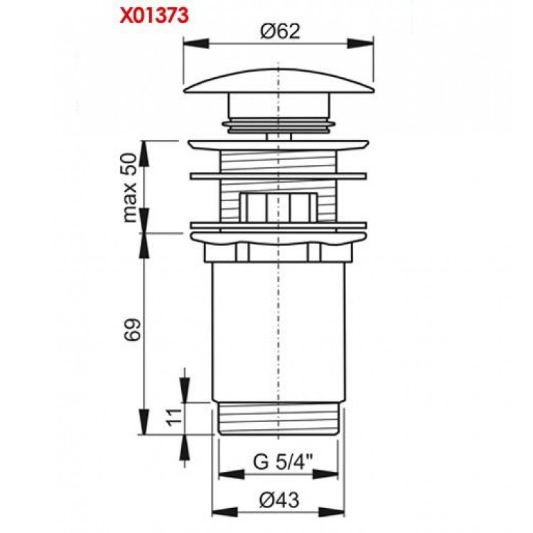 Sifona izplūde Ravak Click-Clack, garā, X01836