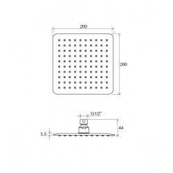 Dušas galva RAVAK 20x20cm, hroms X07P334