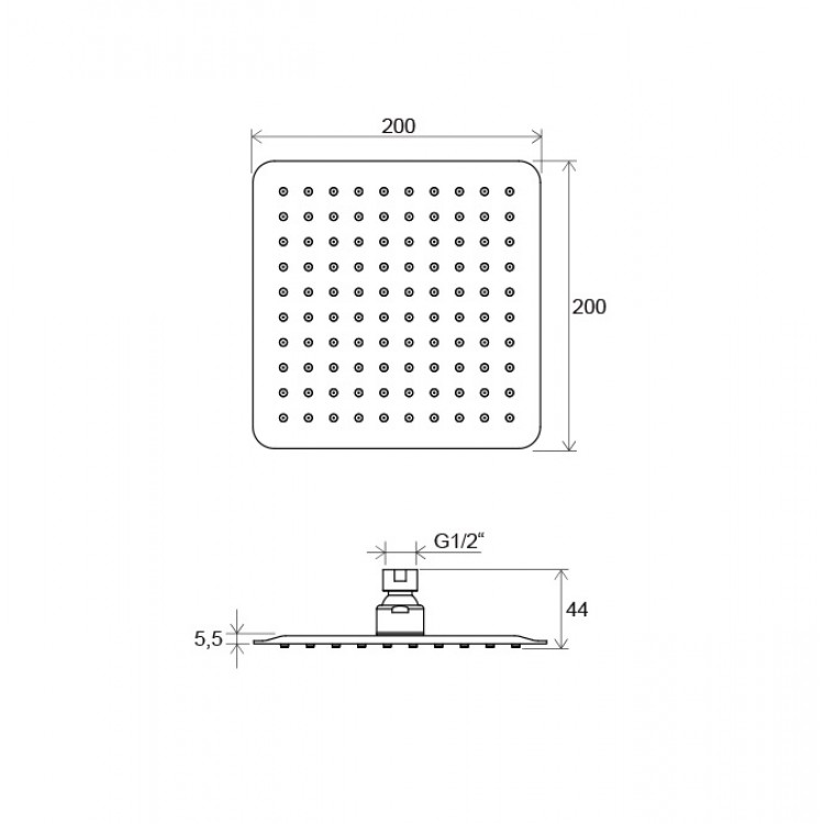 Dušas galva RAVAK 20x20cm, hroms X07P334