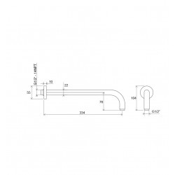 Dušas galvas turētājs RAVAK 33cm 702.11WV, X07P688