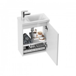 Vannas istabas skapītis izlietnei RAVAK SD Chrome 400, balts/melns