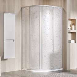 Dušas stūris pusapaļš RAVAK SKCP4 90x90cm, satīns/polistirols