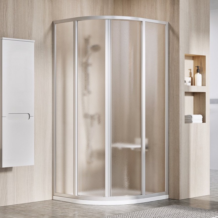 Dušas stūris pusapaļš RAVAK SKCP4 80х80cm, satīns/grape