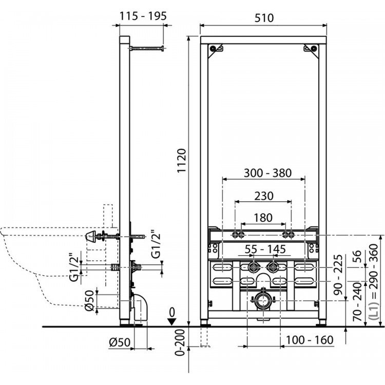 Ravak bidē rāmis, X01704