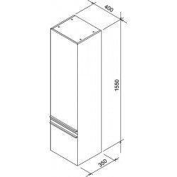 Vannas istabas augstais skapis Ravak SB Clear 400L, balts