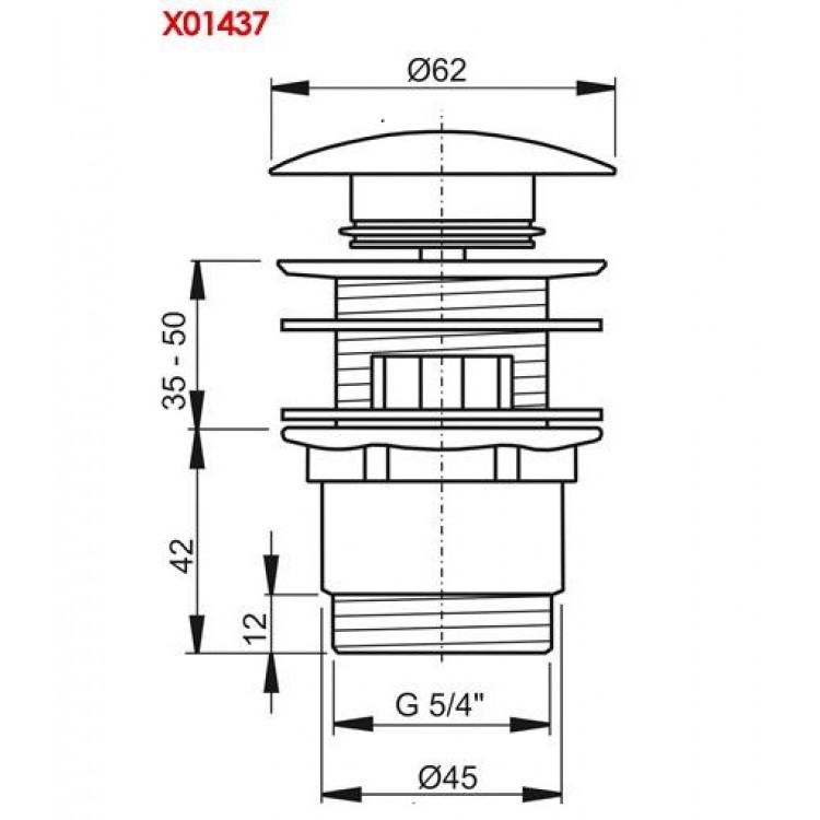 Sifona izplūde Ravak Click-Clack, īsā hroms, X01437
