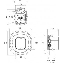 Dušas maisītāja iebūvējamā daļa Ravak R-box Vari, X070139