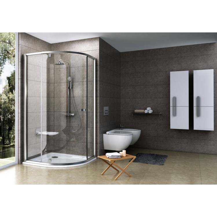 Dušas stūris pusapaļš RAVAK PIVOT PSKK3 90x90cm, satīns/satīns
