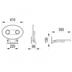 Dušas kabīnes sēdekli RAVAK OVO P II, B8F0000056