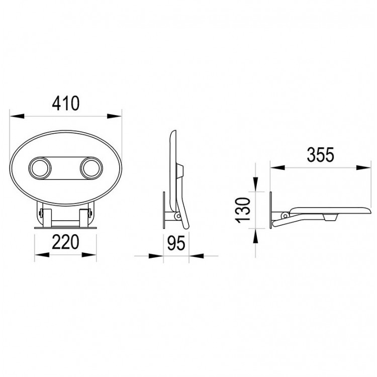 Dušas kabīnes sēdekli RAVAK OVO P II, B8F0000056