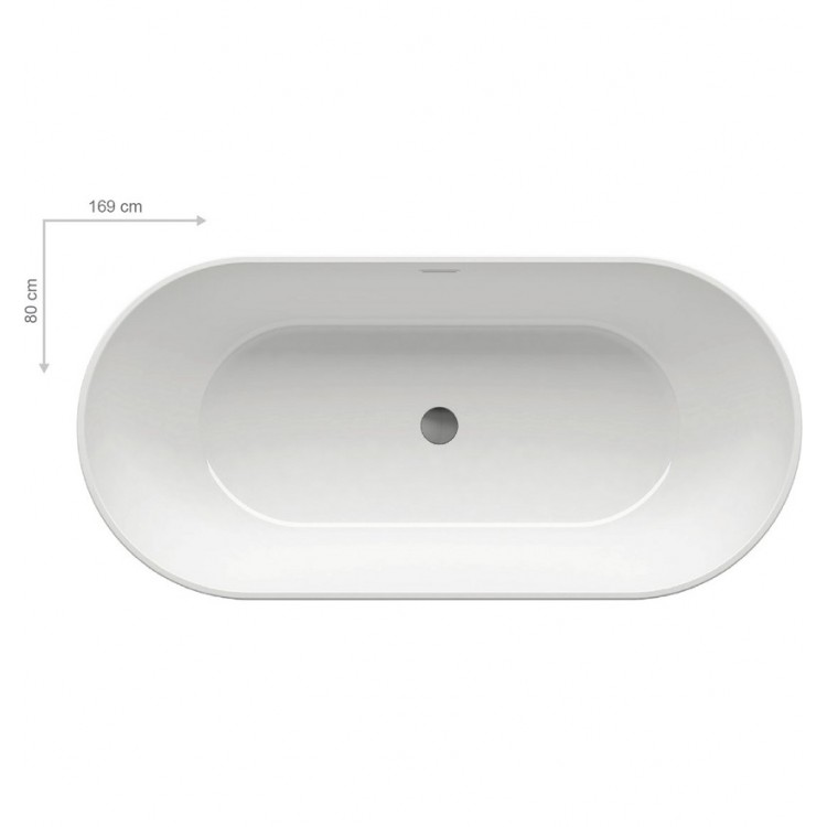 Brīvi stāvoša vanna Ravak FREEDOM O 169x80 cm