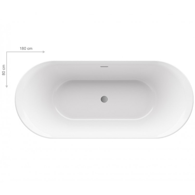 Brīvi stāvoša vanna Ravak YPSILON 180x80 cm
