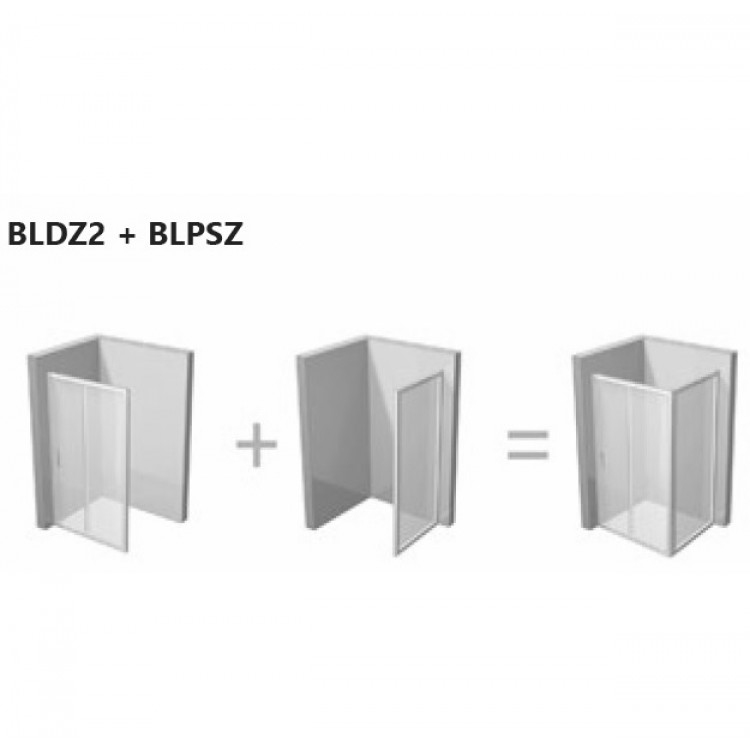 Dušas stūris kvadrātveida RAVAK BLPSZ+BLDZ2 80x80 cm,stikls