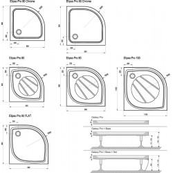 Dušas paliktnis pusapaļš RAVAK Elipso Pro 80x80 cm