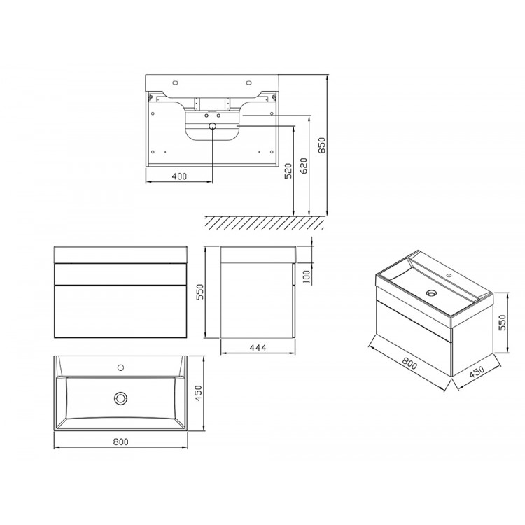 Vannas istabas skapītis izlietnei Ravak SD Natural 800 , X000001052