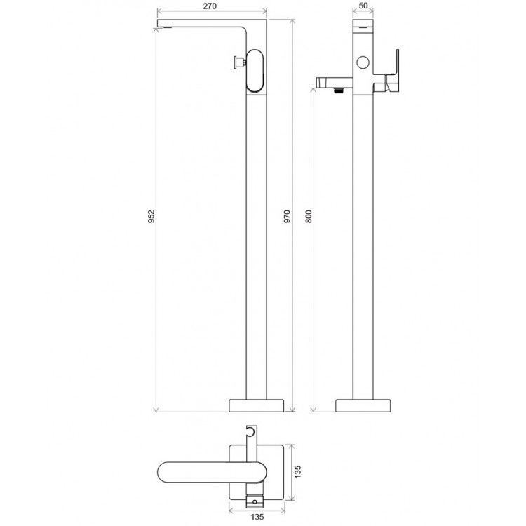 Vannas maisītājs brīvi stāvošs Ravak CR 080.20BL, melns X070434