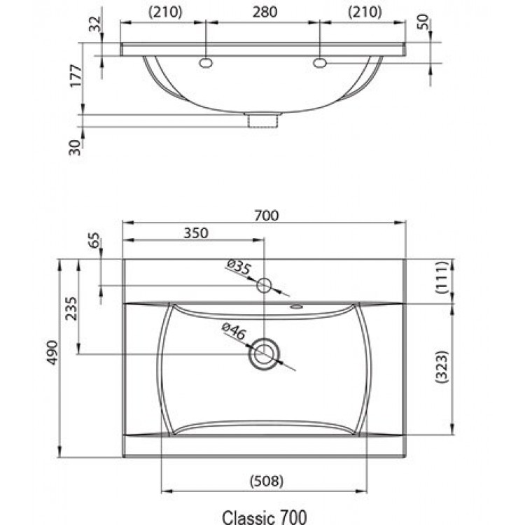 Vannas istabas skapītis izlietnei Ravak SD Classic II 700 , balts