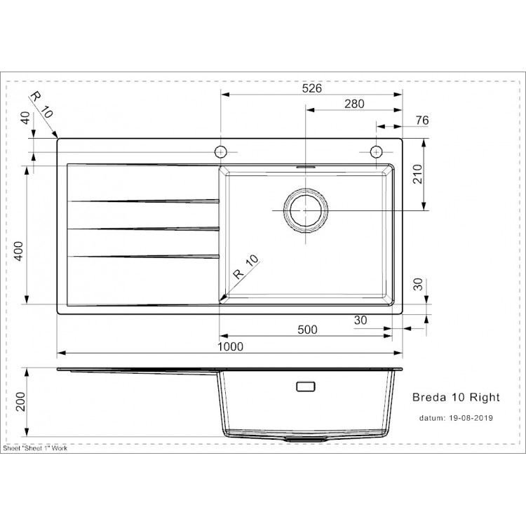 Virtuves izlietne Reginox Breda 10 R 100x51cm, R33630