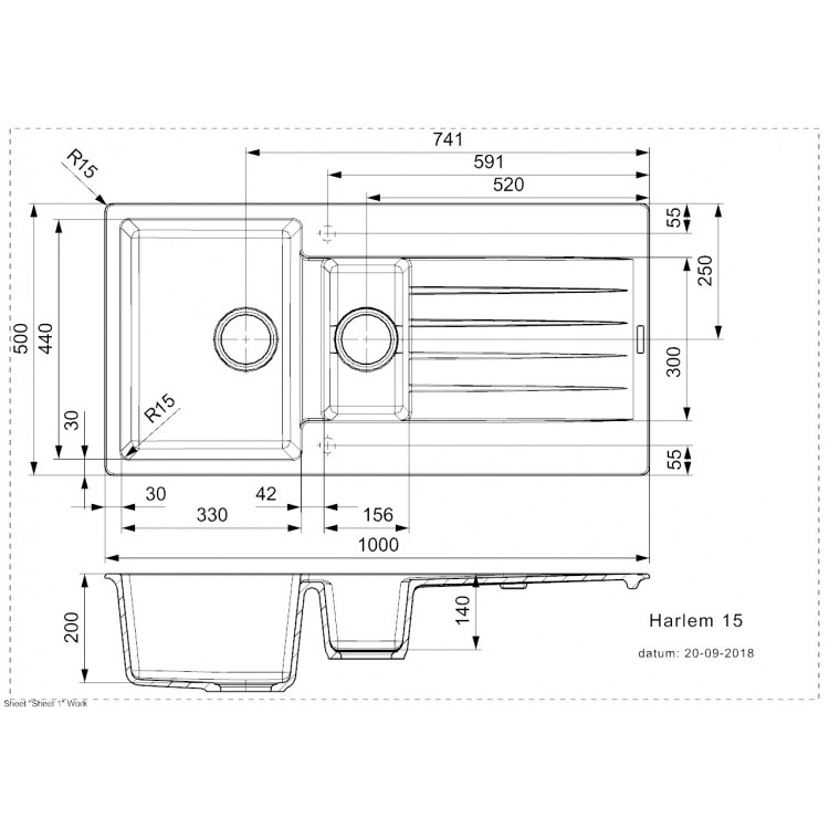 Virtuves izlietne Reginox Harlem 15 100x50cm, R31315