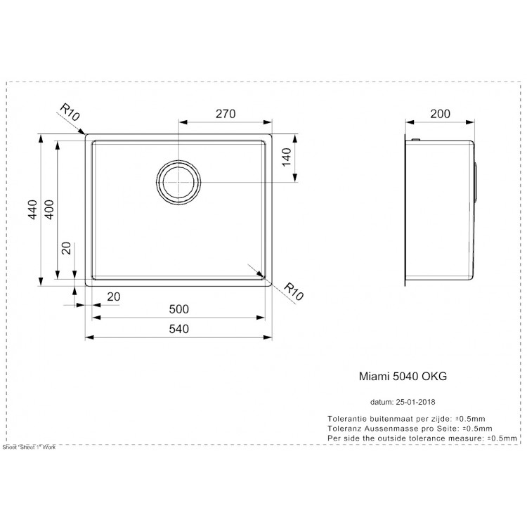 Virtuves izlietne Reginox MIAMI 54x44cm, R30721